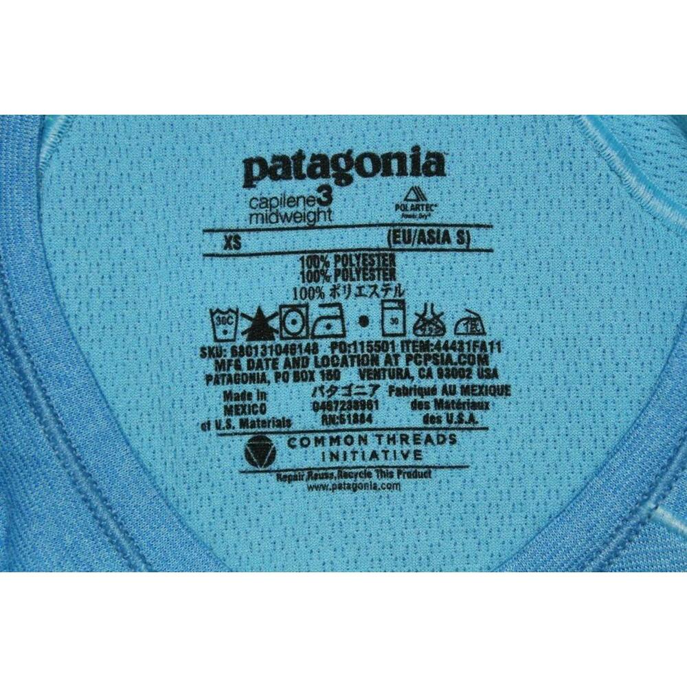 Patagonia Women's Size X-Small Blue Capilene 3 Midweight Long Sleeve Top - Picture 5 of 5